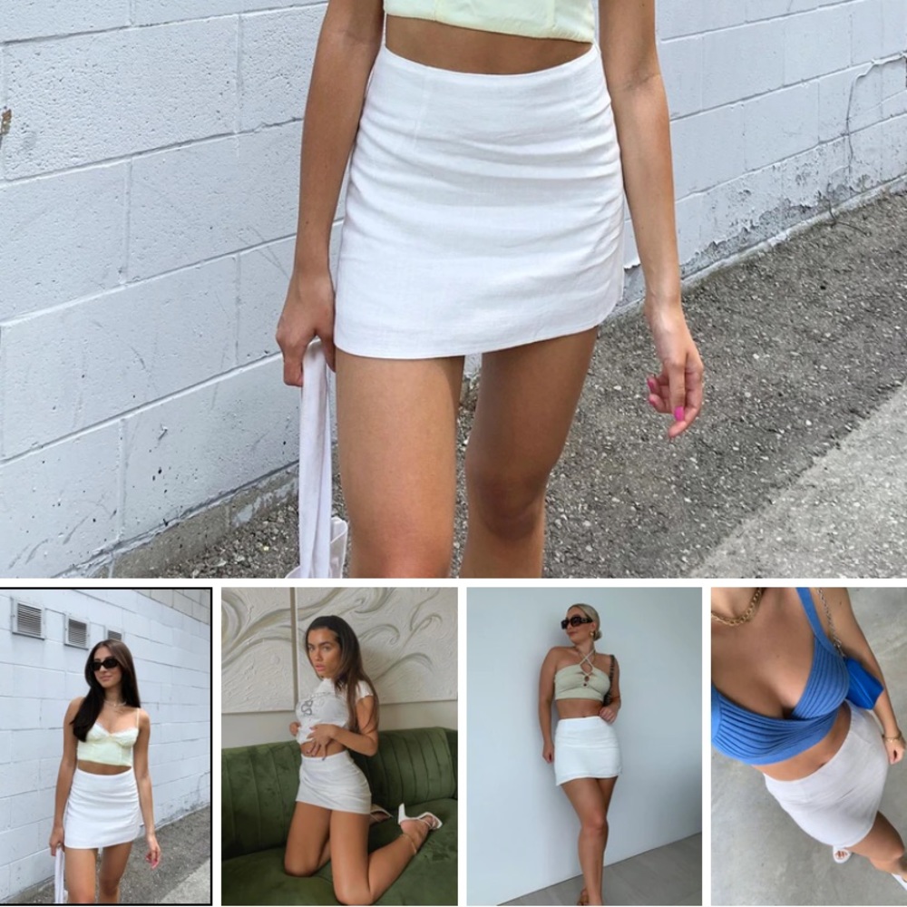 Princess Polly White Shelby Mini Skirt